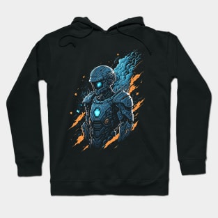 Futuristic Mecha Human with Striking Illustration Hoodie